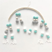 Load image into Gallery viewer, Baby Nordic Wooden Beads Wind Chimes with Wool Balls Nursery Mobile Crib Bed Bell Baby Bedroom Ceiling Wooden Beads Wind Chime Hanging Newborn Baby Bed Hanging Wind-bell Crib Tent Kids Room Decorations Ornaments
