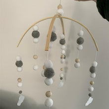 Load image into Gallery viewer, Baby Nordic Wooden Beads Wind Chimes with Wool Balls Nursery Mobile Crib Bed Bell Baby Bedroom Ceiling Wooden Beads Wind Chime Hanging Newborn Baby Bed Hanging Wind-bell Crib Tent Kids Room Decorations Ornaments
