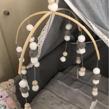 Load image into Gallery viewer, Baby Nordic Wooden Beads Wind Chimes with Wool Balls Nursery Mobile Crib Bed Bell Baby Bedroom Ceiling Wooden Beads Wind Chime Hanging Newborn Baby Bed Hanging Wind-bell Crib Tent Kids Room Decorations Ornaments
