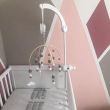 Load image into Gallery viewer, Baby Nordic Wooden Beads Wind Chimes with Wool Balls Nursery Mobile Crib Bed Bell Baby Bedroom Ceiling Wooden Beads Wind Chime Hanging Newborn Baby Bed Hanging Wind-bell Crib Tent Kids Room Decorations Ornaments
