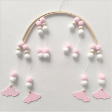 Load image into Gallery viewer, Baby Nordic Wooden Beads Wind Chimes with Wool Balls Nursery Mobile Crib Bed Bell Baby Bedroom Ceiling Wooden Beads Wind Chime Hanging Newborn Baby Bed Hanging Wind-bell Crib Tent Kids Room Decorations Ornaments
