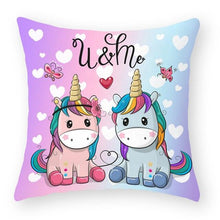 Load image into Gallery viewer, Baby Shower Unicorn Pillow Case Decorative Cute Pillowcase Pillow Protector Cushion Girl Unicorn Flowers Rose Pillow Case Sofa Bed Pillow Cover Prefect Gifts For Kids Party 45x45CM
