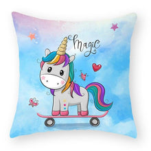 Load image into Gallery viewer, Baby Shower Unicorn Pillow Case Decorative Cute Pillowcase Pillow Protector Cushion Girl Unicorn Flowers Rose Pillow Case Sofa Bed Pillow Cover Prefect Gifts For Kids Party 45x45CM
