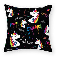 Load image into Gallery viewer, Baby Shower Unicorn Pillow Case Decorative Cute Pillowcase Pillow Protector Cushion Girl Unicorn Flowers Rose Pillow Case Sofa Bed Pillow Cover Prefect Gifts For Kids Party 45x45CM
