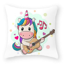 Load image into Gallery viewer, Baby Shower Unicorn Pillow Case Decorative Cute Pillowcase Pillow Protector Cushion Girl Unicorn Flowers Rose Pillow Case Sofa Bed Pillow Cover Prefect Gifts For Kids Party 45x45CM
