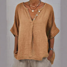 Load image into Gallery viewer, Women's  V-Neck Button-Up Shirt
