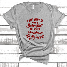 Load image into Gallery viewer, Bake Stuff Christmas Movies Tee
