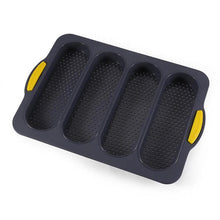 Load image into Gallery viewer, Baking Mold Food Grade 4 Grids Baguettes Silicone Mould Tray Anti-scalding Non-stick Bread Cake Molds Kitchen Tool Accessories Mold For Bread Baking  Loaves Bake Mold Loaf Muffin Pan Kitchen Baking Tools
