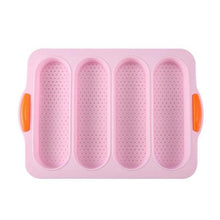Load image into Gallery viewer, Baking Mold Food Grade 4 Grids Baguettes Silicone Mould Tray Anti-scalding Non-stick Bread Cake Molds Kitchen Tool Accessories Mold For Bread Baking  Loaves Bake Mold Loaf Muffin Pan Kitchen Baking Tools
