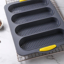 Load image into Gallery viewer, Baking Mold Food Grade 4 Grids Baguettes Silicone Mould Tray Anti-scalding Non-stick Bread Cake Molds Kitchen Tool Accessories Mold For Bread Baking  Loaves Bake Mold Loaf Muffin Pan Kitchen Baking Tools
