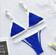 Load image into Gallery viewer, Bandage Bikini Swimwear Women's Bikini Swimsuit Ribbed Tie Side Bathing Suit Scrunch Butt String Thong Bikini Set
