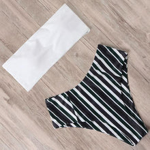 Load image into Gallery viewer, Bandage Bikini Swimwear Women Swimsuit High Waist Bikini Set Bathing Suit Push Up Women's Spaghetti Strap Bandeau Lace Up High Waist 2PCS Bikini Set

