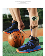 Load image into Gallery viewer, Basketball Black White Ankle Boots Mens Shoes Cushioning White Training Breathable Outdoor High Quality Sports Mens Sneakers Non Slip Outdoor Sneakers Cushioning Workout Sport Design
