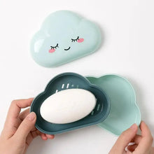 Load image into Gallery viewer, Bathroom Soap Dish Box Cute Cartoon Clouds Soap Holder Home Shower Travel Container Soap Tray Drainer Box Bathroom Accessories Soap Dish with Drain Soap Holder Soap Saver Easy Cleaning Dry Stop  Soap
