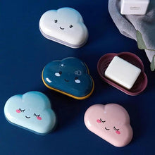 Load image into Gallery viewer, Bathroom Soap Dish Box Cute Cartoon Clouds Soap Holder Home Shower Travel Container Soap Tray Drainer Box Bathroom Accessories Soap Dish with Drain Soap Holder Soap Saver Easy Cleaning Dry Stop  Soap
