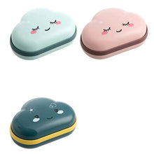 Load image into Gallery viewer, Bathroom Soap Dish Box Cute Cartoon Clouds Soap Holder Home Shower Travel Container Soap Tray Drainer Box Bathroom Accessories Soap Dish with Drain Soap Holder Soap Saver Easy Cleaning Dry Stop  Soap
