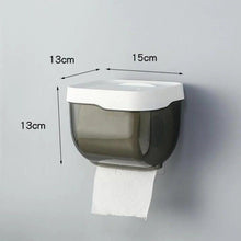 Load image into Gallery viewer, Bathroom Toilet Paper Holder Punch-free Waterproof Storage Box Toilet Paper Storage Rack Paper Towel Kitchen Storage Accessories Waterproof Toilet Paper Holder Wall Mounted Punch Free Paper Dispenser Transparent Storage Box Bathroom Kitchen Supply
