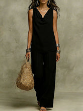 Load image into Gallery viewer, Women's Slash-Neck Sleeveless Tank Top &amp; Casual Pants Set
