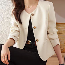 Load image into Gallery viewer, Women’s Cropped Crew Neck Jacket – Casual Lightweight Outerwear

