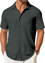Load image into Gallery viewer, Mens Short-sleeve Button-up Wrinkle- And Crease-resistant Shirt
