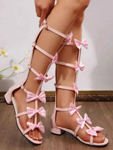 Load image into Gallery viewer, Chic Bow Heels: Strappy Sandals
