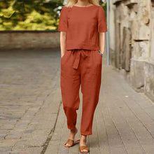 Load image into Gallery viewer, Wide-Leg Pants Two-Piece Set – Solid Color Casual Lounge Suit
