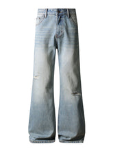 Load image into Gallery viewer, STONE WASH DISTRESSED BOOTCUT DENIM

