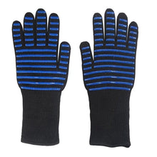 Load image into Gallery viewer, BBQ Gloves High Temperature Resistance Oven Mitts 500 800 Degrees Fireproof Barbecue Heat Insulation Microwave Oven Gloves Silicone Non-Slip Kitchen Cooking Gloves for Barbecue Cooking
