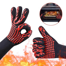 Load image into Gallery viewer, BBQ Gloves Silicone Heat-Resistant Glove Kitchen Microwave Oven Mitts 500 800 Degree Fireproof And Non-Slip Barbecue Gloves  Kitchen Gloves Long Wrist Protect Non-Slip Silicone for Barbecue Cooking
