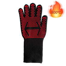 Load image into Gallery viewer, BBQ Gloves Silicone Heat-Resistant Glove Kitchen Microwave Oven Mitts 500 800 Degree Fireproof And Non-Slip Barbecue Gloves  Kitchen Gloves Long Wrist Protect Non-Slip Silicone for Barbecue Cooking
