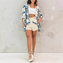 Load image into Gallery viewer, Women’s Printed Cardigan Top with Drop Shoulder Sleeves
