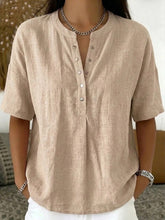 Load image into Gallery viewer, Women's Solid Color Loose-Fit Short-Sleeve Pullover Top
