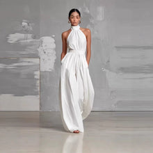 Load image into Gallery viewer, Women's Belted Pleated Jumpsuit – High-Waist Cinched Sleeveless

