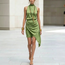 Load image into Gallery viewer, Women's Double-Layer Asymmetrical Hem Mini Skirt
