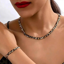 Load image into Gallery viewer, Chunky Leopard Necklace : Bracelet Jewelry Set
