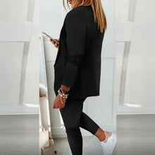 Load image into Gallery viewer, Women’s Notch-Lapel Blazer &amp; Drawstring Pants Suit Set
