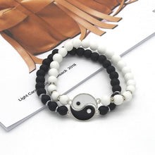 Load image into Gallery viewer, Beaded Couple Bracelets For Women Men Best Friends Paired Charms Beads Bracelet Fashion Black Matte Beads Bracelet For His Her Distant Relationship Bracelet Matching For Couples Valentines Gift
