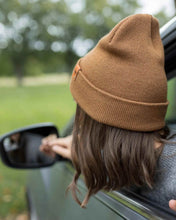Load image into Gallery viewer, HAAKWEAR Camel Brown Beanie - Classic Knit Cuffed Hat Made in USA
