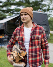 Load image into Gallery viewer, HAAKWEAR Camel Brown Beanie - Classic Knit Cuffed Hat Made in USA
