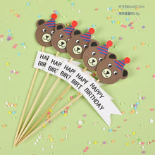 Load image into Gallery viewer, Bear Candle Birthday Cake Props Topper Card Cute Fantasy Cup Dessert Smiley  Love Bear  Table Dress Up Cake Props Party Cake Decor Supplies Toppers Birthday Cupcake Topper Various Cake Decorations for Birthday Party Photo Prop
