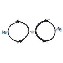 Load image into Gallery viewer, Beautiful Bracelets Set For Couple Mutual Attraction Braided Rope Couple Bracelets Blue Butterfly Relationship Matching Bracelet Set Heart Magnet Mutual Attraction Rope Bracelets Lover Gifts For Best Friend Women Men
