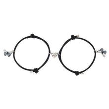 Load image into Gallery viewer, Beautiful Bracelets Set For Couple Mutual Attraction Braided Rope Couple Bracelets Blue Butterfly Relationship Matching Bracelet Set Heart Magnet Mutual Attraction Rope Bracelets Lover Gifts For Best Friend Women Men
