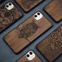 Load image into Gallery viewer, Beautiful Brown Mobile Phone Case Wooden Cover For iPhone 12 11 Pro 12 Pro Max Case Luxury Simple Wood Hard Case Cover For iPhone XS Max XR X Case

