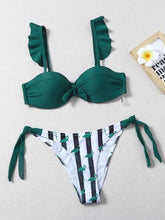 Load image into Gallery viewer, Beautiful Floral Push Up Women Bikini Push Up Bathing Suits Tie Knot Cute Ruffle Two Piece Swimsuits Swimsuit Female Swimwear Bra Cup Bikini Set High Cut Bathing Suit For Summer
