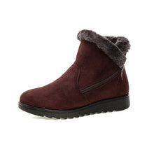Load image into Gallery viewer, Beautiful Red Womens Ankle Boots New Fashion Waterproof Platform Winter Warm Snow Boots Outdoor Warm Mid-Calf Boot Non-Slip Water Resistant Winter Cold Weather Elegant Shoes
