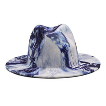Load image into Gallery viewer, Beautiful Two Tone Luxury Fedora Hat Men's and Women's Hat Unique Retro Design Men's Fedoras Hat Colorful Fedoras Jazz Cap Elegant Soft Hat Wide Brim Party Hats 56-58CM
