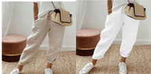 Load image into Gallery viewer, Women’s Cotton Linen Casual Pants – Solid Color
