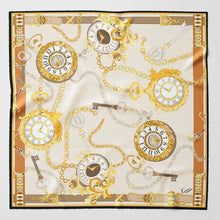 Load image into Gallery viewer, Like Clockwork - Silk Pocket Square - Beige
