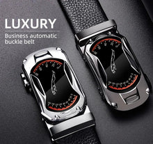 Load image into Gallery viewer, Belts for 3.5cm Width Sports Car Brand Fashion Automatic Buckle Black Genuine Leather Men's Jeans High Quality Waist Male Strap
