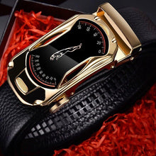 Load image into Gallery viewer, Belts for 3.5cm Width Sports Car Brand Fashion Automatic Buckle Black Genuine Leather Men's Jeans High Quality Waist Male Strap

